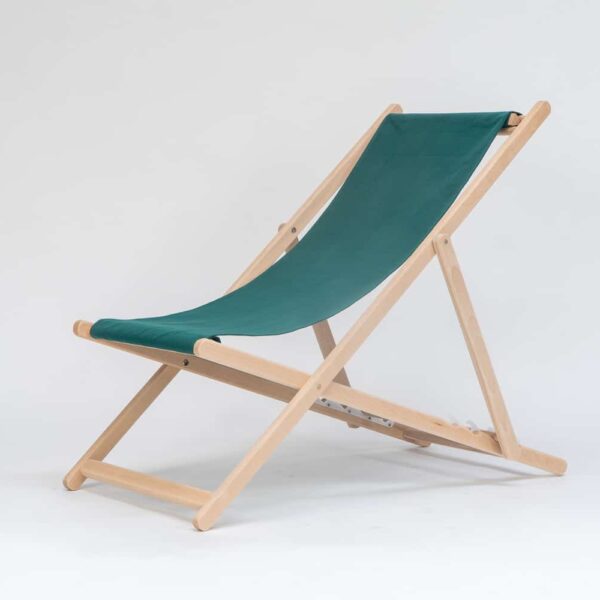 Beechwood Director's Chair with Discus Fabric, pink and ivory, viewed at an angle - created by Decks and Stipes Ireland