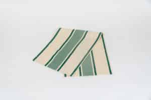 Maite Vert fabric, green and cream stripes by Decks and Stripes Ireland