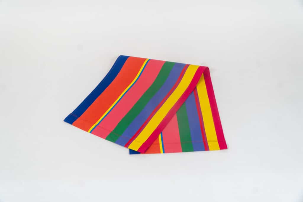 Porto Rico fabric, pink, green, blue, navy & yellow stripes by Decks and Stripes Ireland