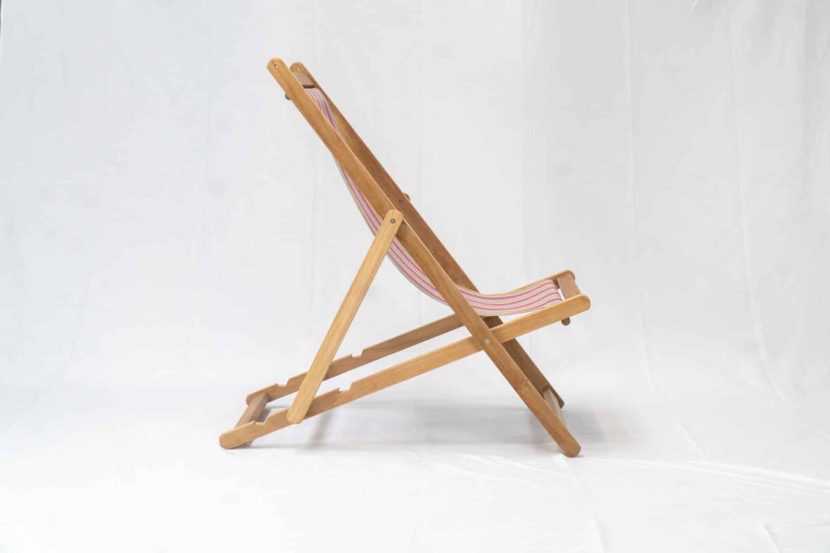 Karting Pink | Teak Deckchair - Image 2