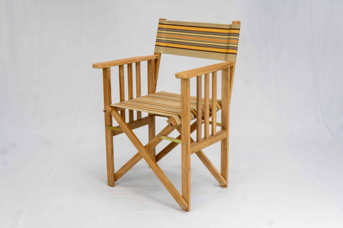 Kickball Teak Director`s Chair - Angle View